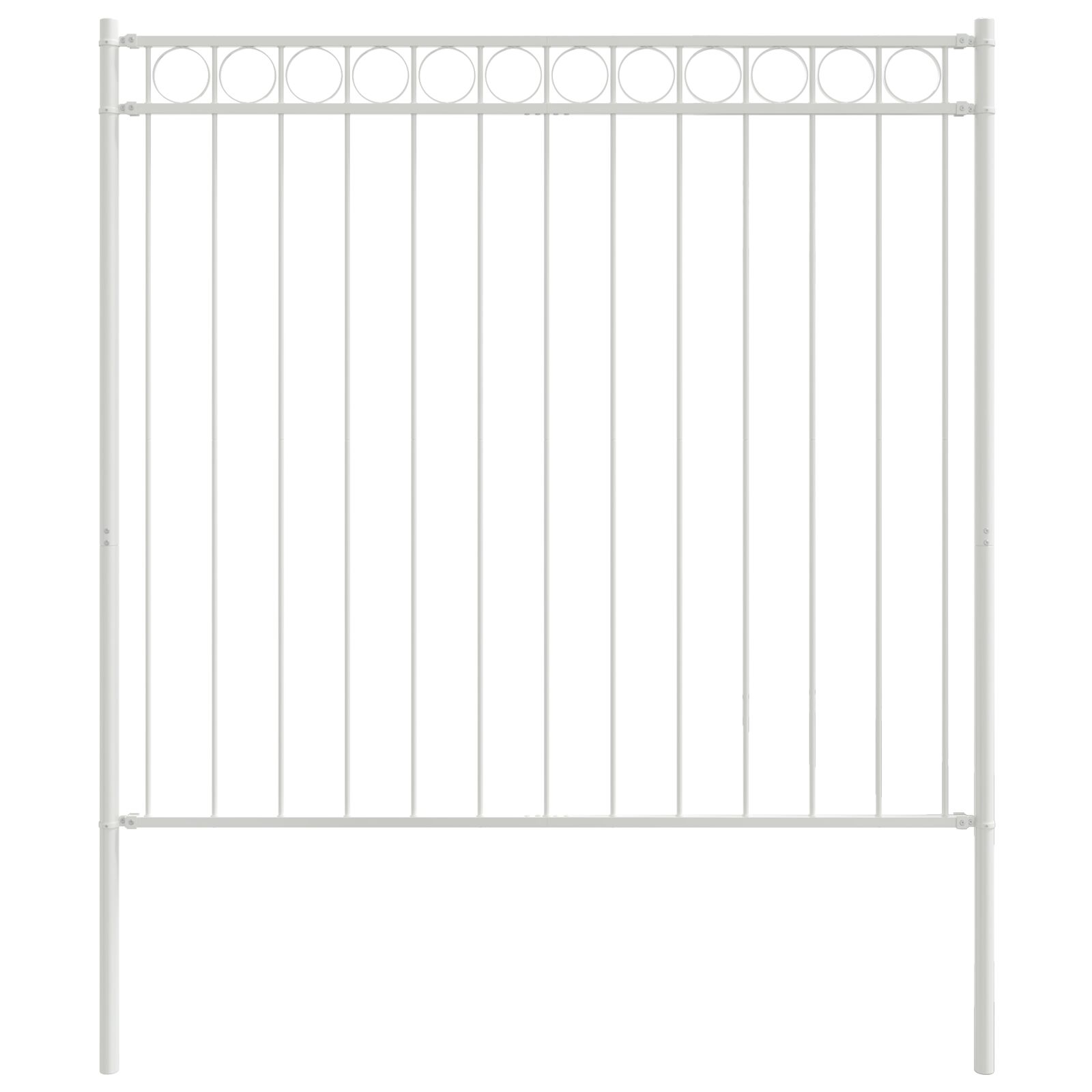 Gartenzaun Weiß 1,7x1,2 m aus Stahl