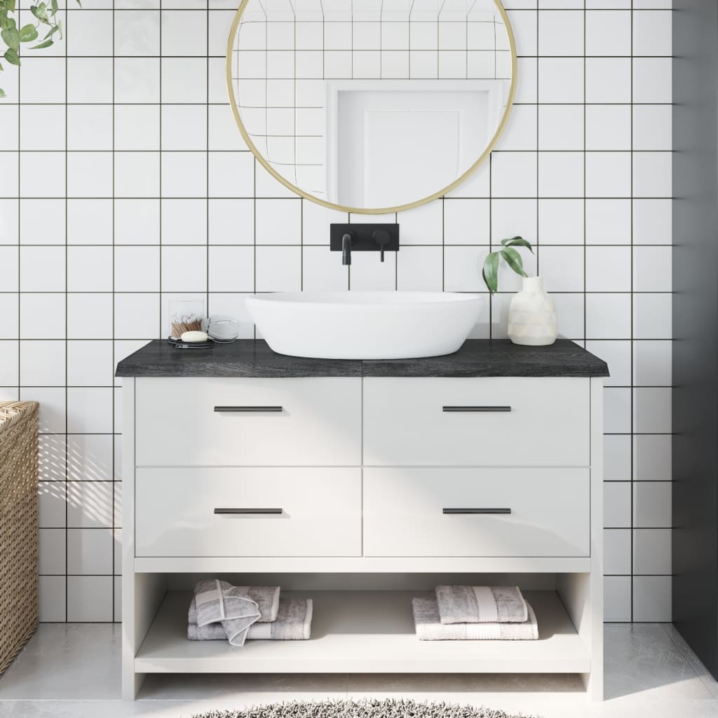 Waschtischplatte Dunkelbraun 120x60x(2-4)cm Massivholz