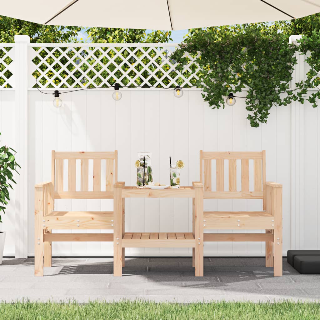 Gartenbank mit Tisch 2-Sitzer Massivholz Kiefer Gartenbank mit Tisch 2-Sitzer Massivholz Kiefer