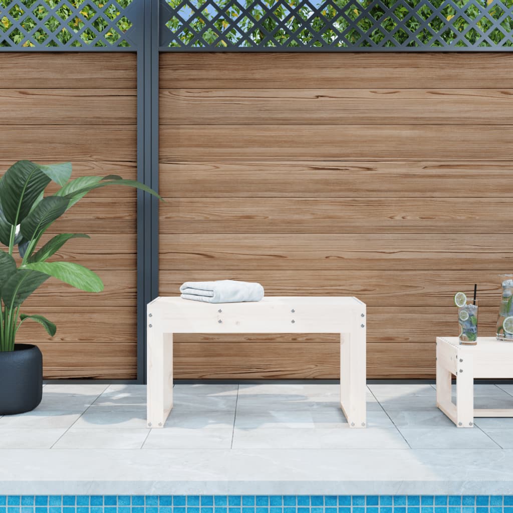 Gartenbank Weiß 80x38x45 cm Massivholz Kiefer Gartenbank Weiß 80x38x45 cm Massivholz Kiefer