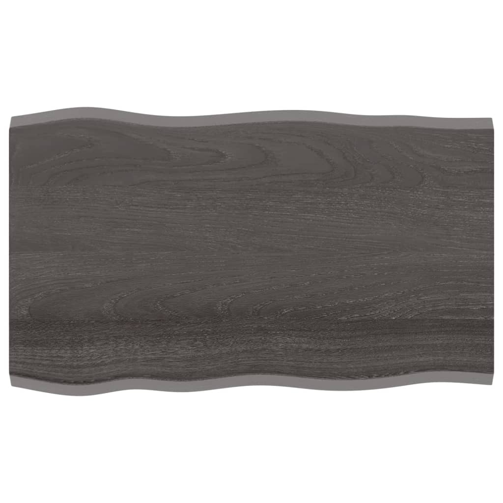 Tischplatte 100x60x2 cm Massivholz Eiche Behandelt Baumkante