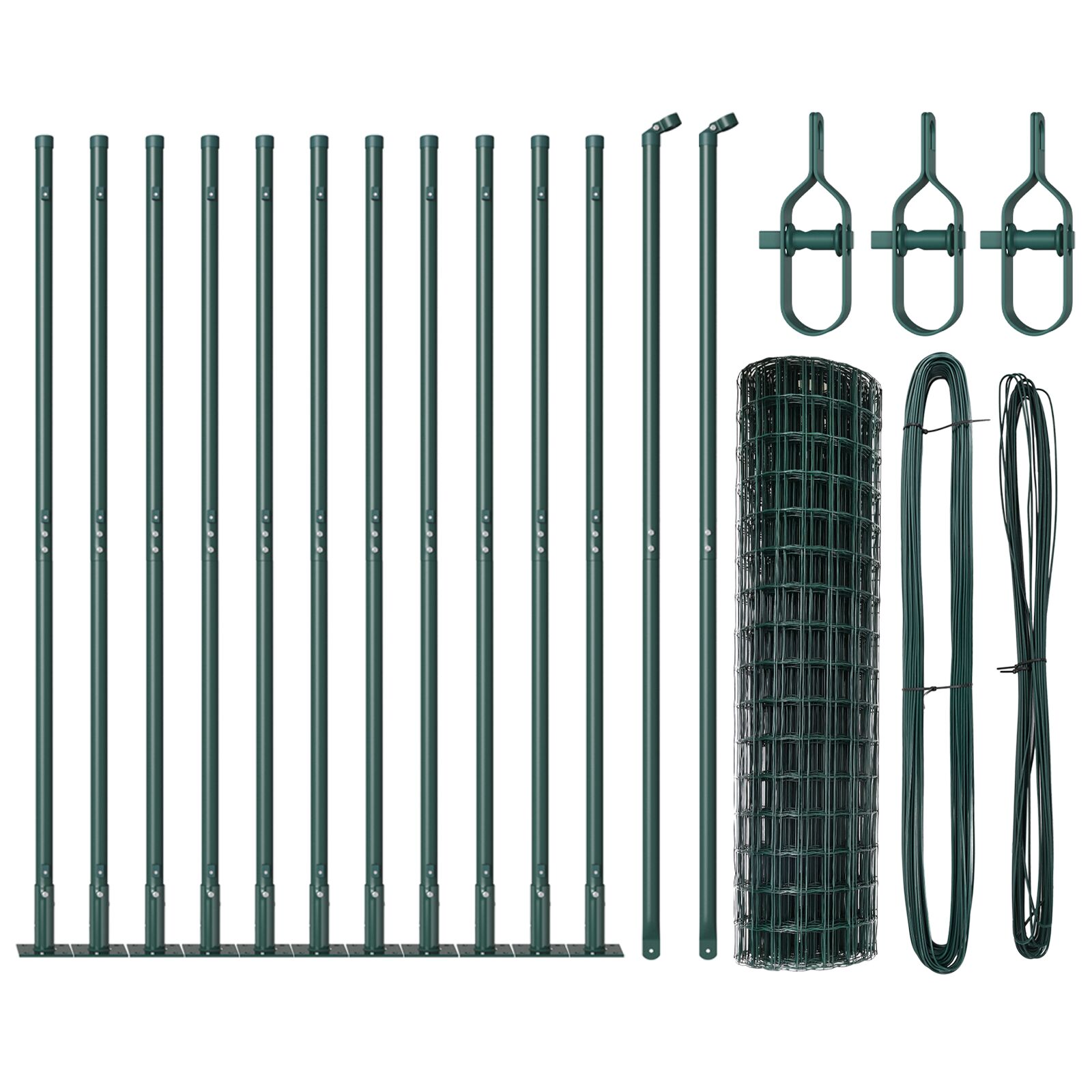 Euro Zaun Set von 2 Grün Pulverbeschichteter Stahl 25 x 1,0 m