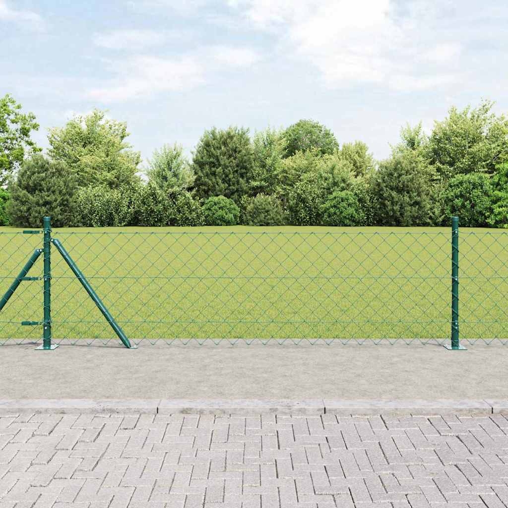 Zaunpfostenset Silber 25 x 0.6 m Verzinkter Stahl & PVC