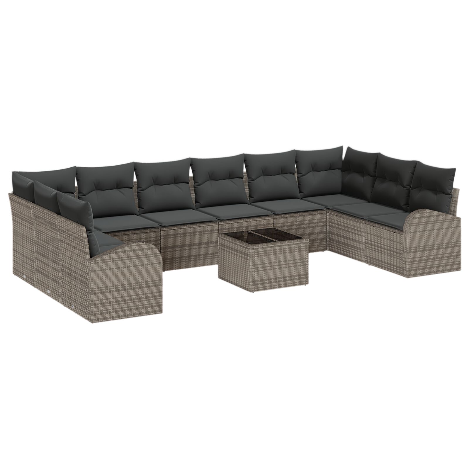10-teiliges Garten-Sofa-Set mit Kissen Schwarz Poly-Rattan, 2-Sitzer Garten-Sofa mit Stauraum & Kissen Grau Poly-Rattan 10-teiliges Garten-Sofa-Set mit Kissen Schwarz Poly-Rattan, 2-Sitzer Garten-Sofa mit Stauraum & Kissen Grau Poly-Rattan