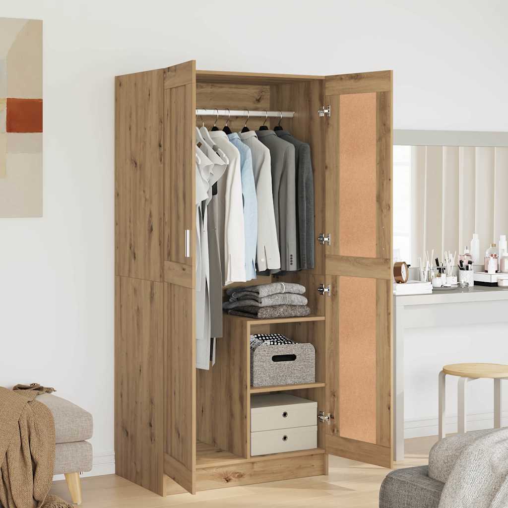 Kleiderschrank artisian oak 82,5 x 51,5 x 180 cm Holzwerkstoff