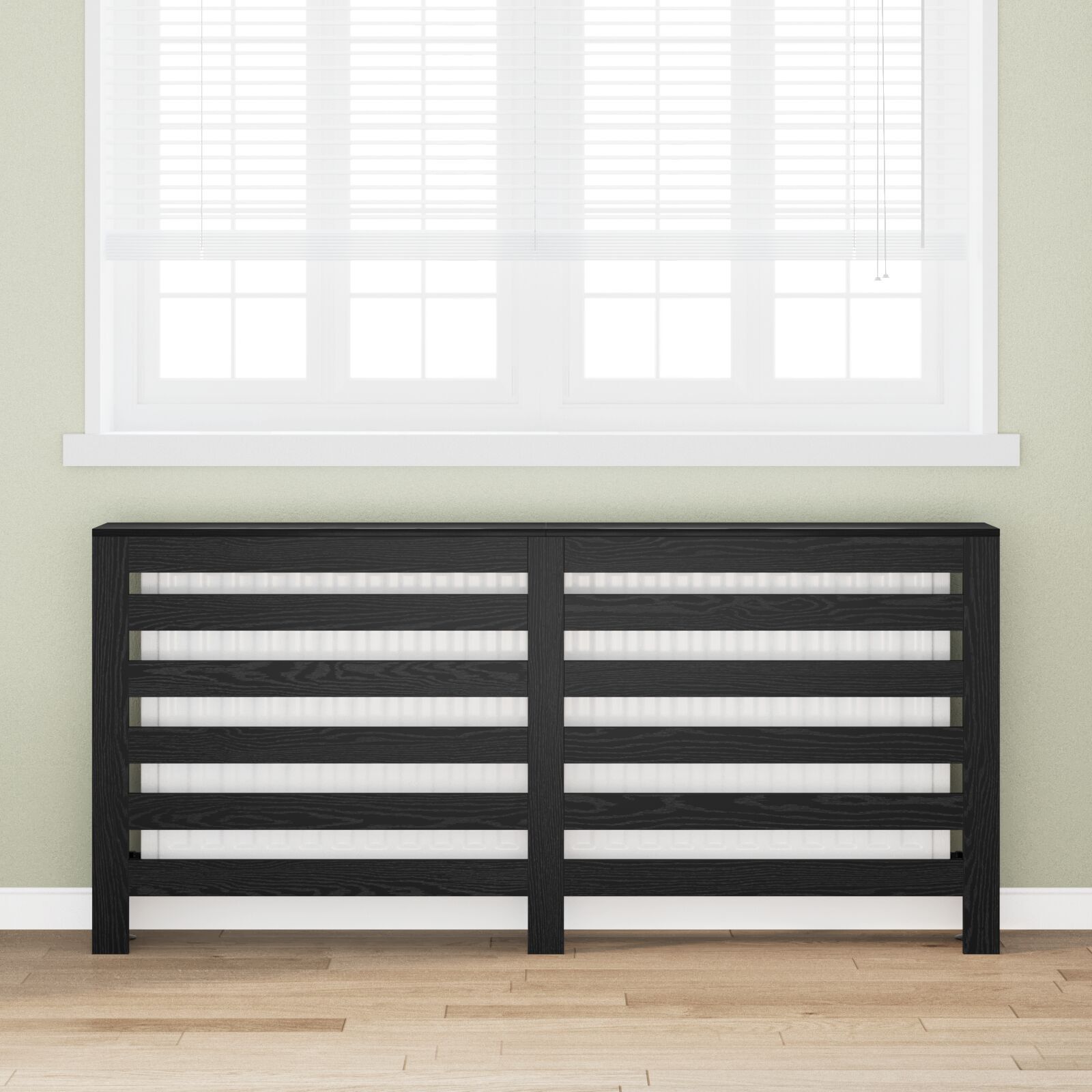 Heizkörperabdeckung Schwarze Eiche 175x20x82 cm Technisch bearbeitetes Holz