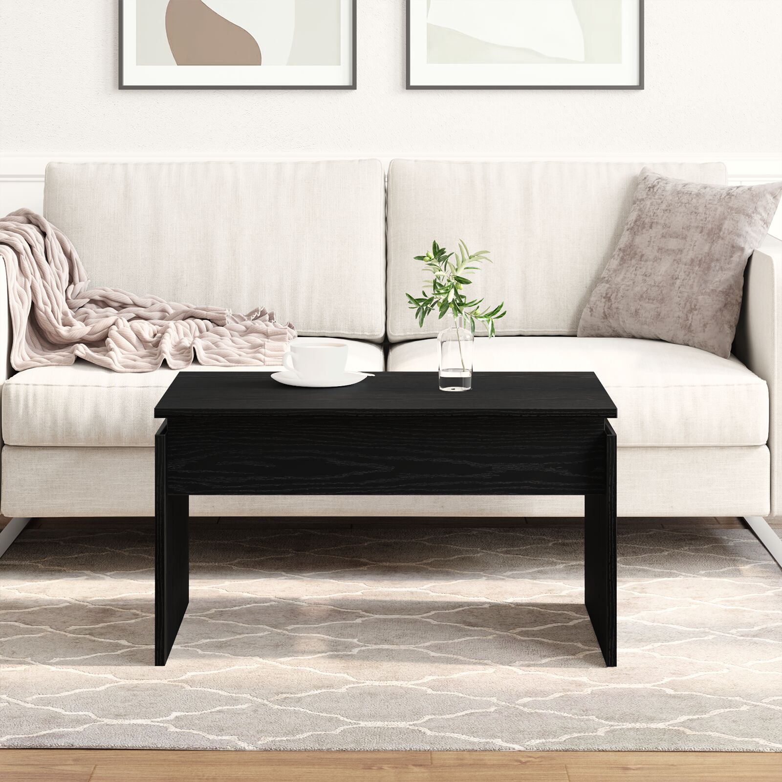 vidaXL Couchtisch Schwarz Eiche 68x38x50 cm Ingenie Holz