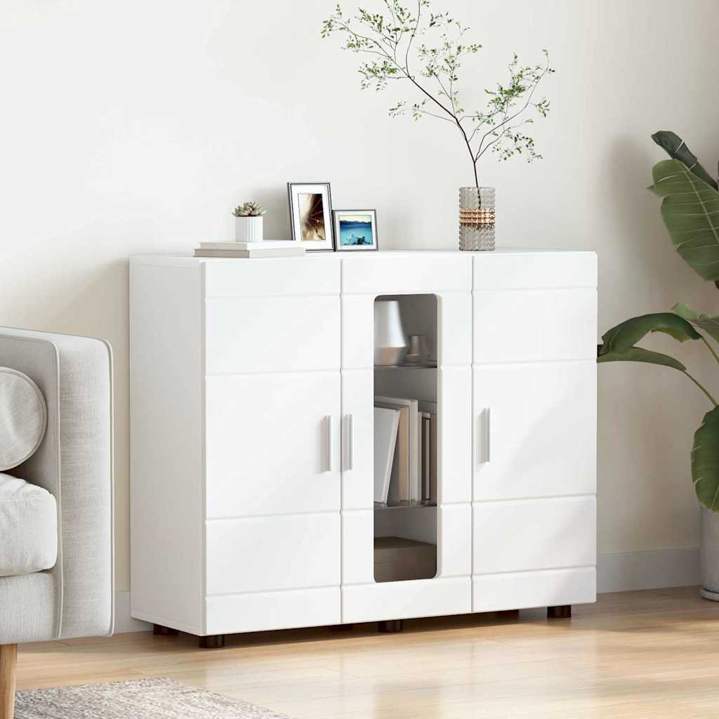 Sideboard mit Regal Weiß 55.5 x 29 x 100 cm Holzwerkstoff