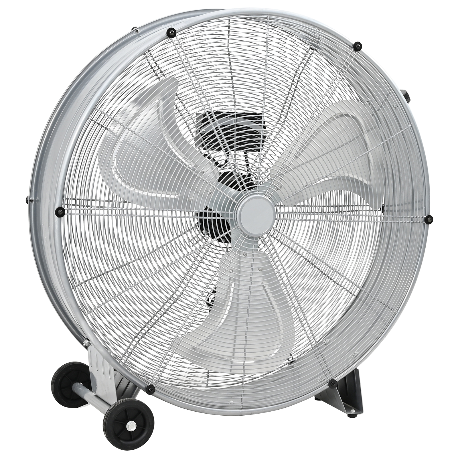 Trommelventilator mit Rollen 3 Gänge Silbern Ø77 cm