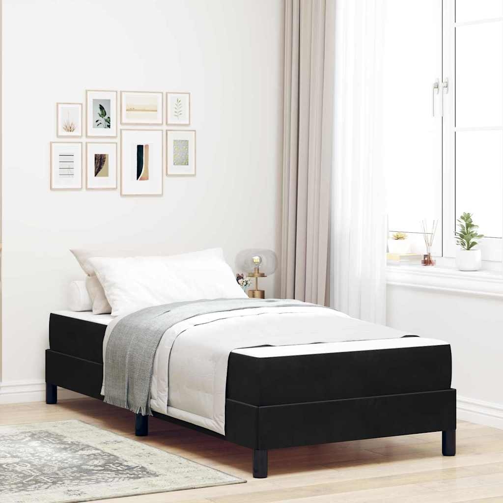 Boxspringbett mit Matratze Schwarz 90 x 200 cm Samt