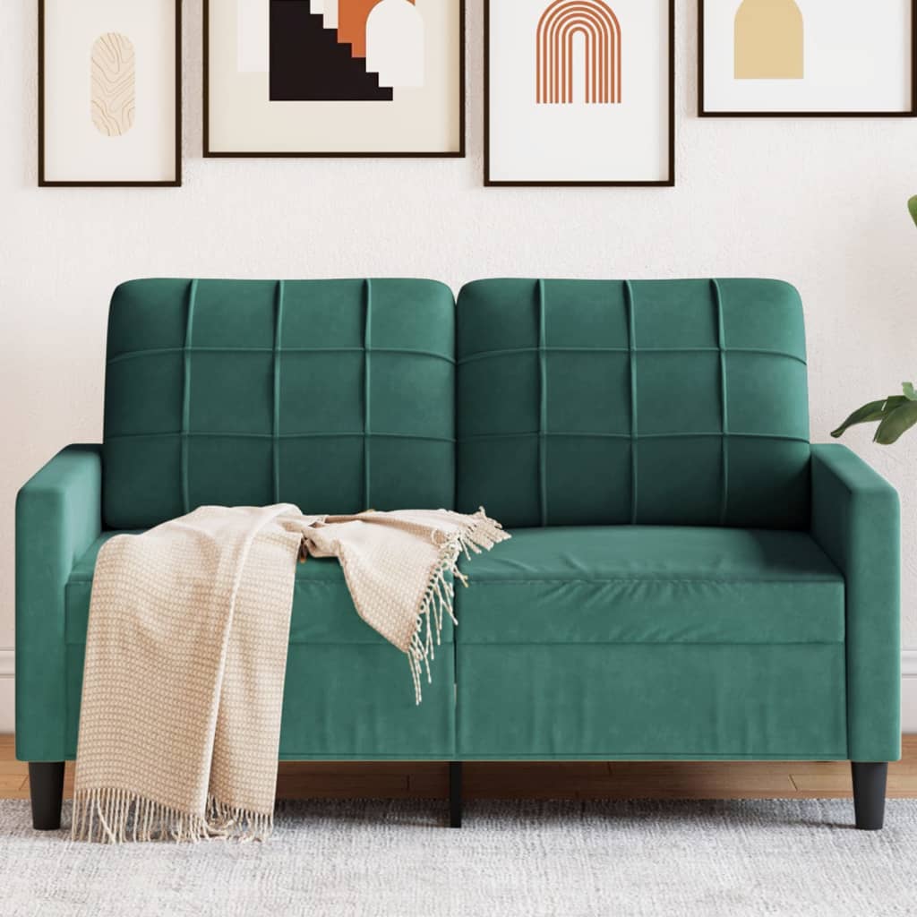 2-Sitzer-Sofa Dunkelgrün 120 cm Samt 2-Sitzer-Sofa Dunkelgrün 120 cm Samt