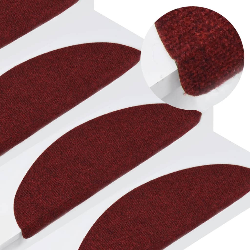 Stufenmatten Selbstklebend 15 Stk. 65x22,5x3,5 cm Rot