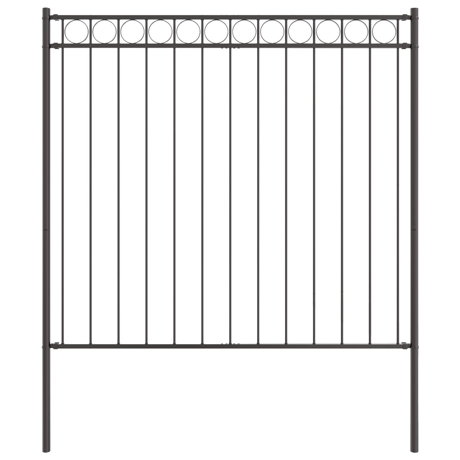 Gartenzaun Grau 1,7x1,5 m Stahl