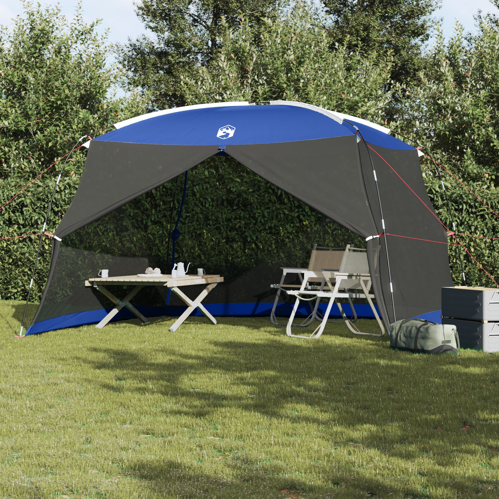 vidaXL Camping Moskito-Netz mit Tür Blau für 5 Personen Wasserdicht