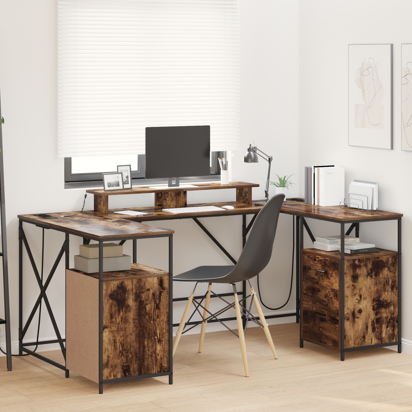 Schreibtisch Rauch-Eiche 182 x 101 x 87,5 cm Holzwerkstoff