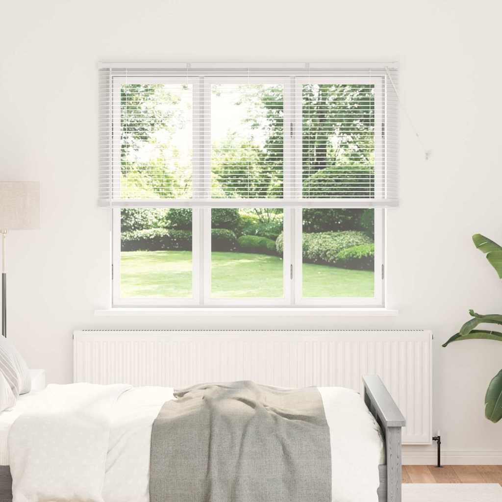 Fenster Jalousie mit Vorhängen Sonstiges Weiß 80 x 130 cm Aluminium