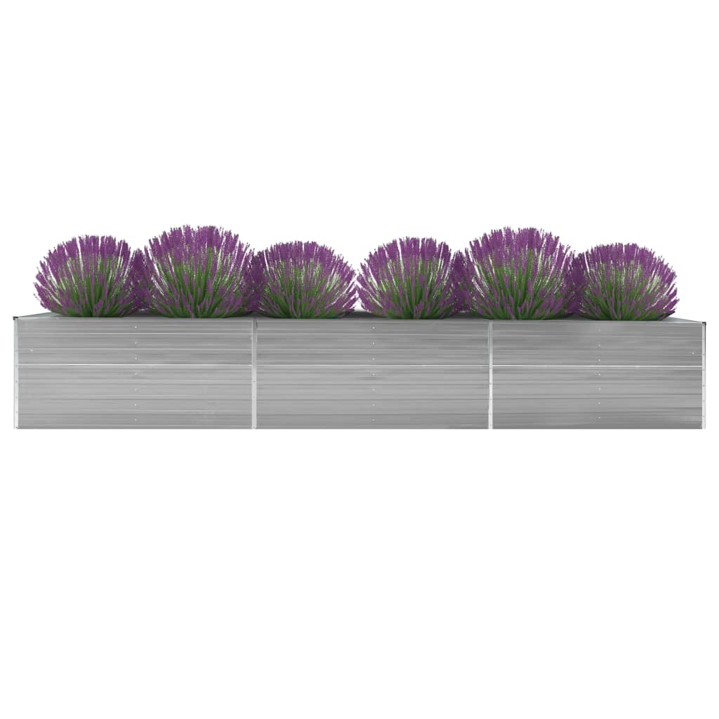 Garten-Hochbeet Verzinkter Stahl 480x80x77 cm Grau Garten-Hochbeet Verzinkter Stahl 480x80x77 cm Grau