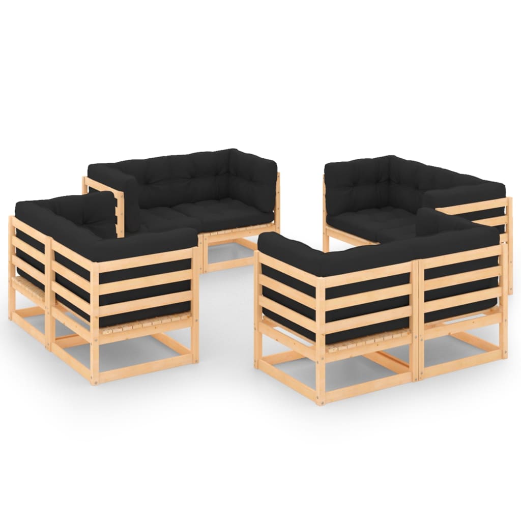 8-tlg. Garten-Lounge-Set mit Kissen Massivholz Kiefer 8-tlg. Garten-Lounge-Set mit Kissen Massivholz Kiefer