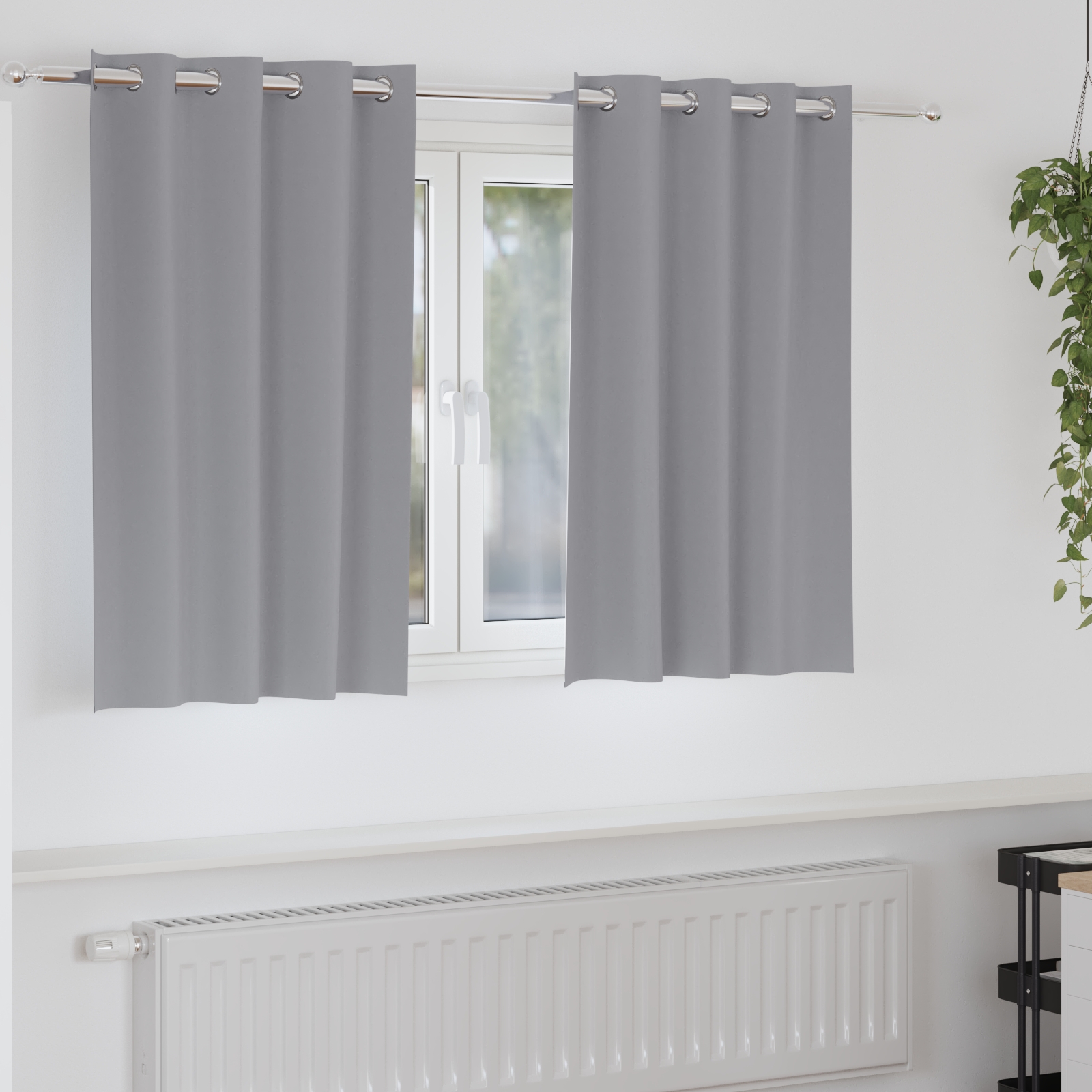 Vorhänge mit Vorhängen 2 pcs Hellgrau 140 x 140 cm Polyester