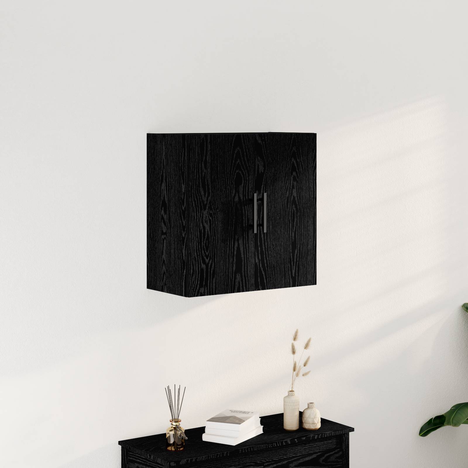 Wandschrank Schwarz Eiche 60x31x60 cm Holzwerkstoff