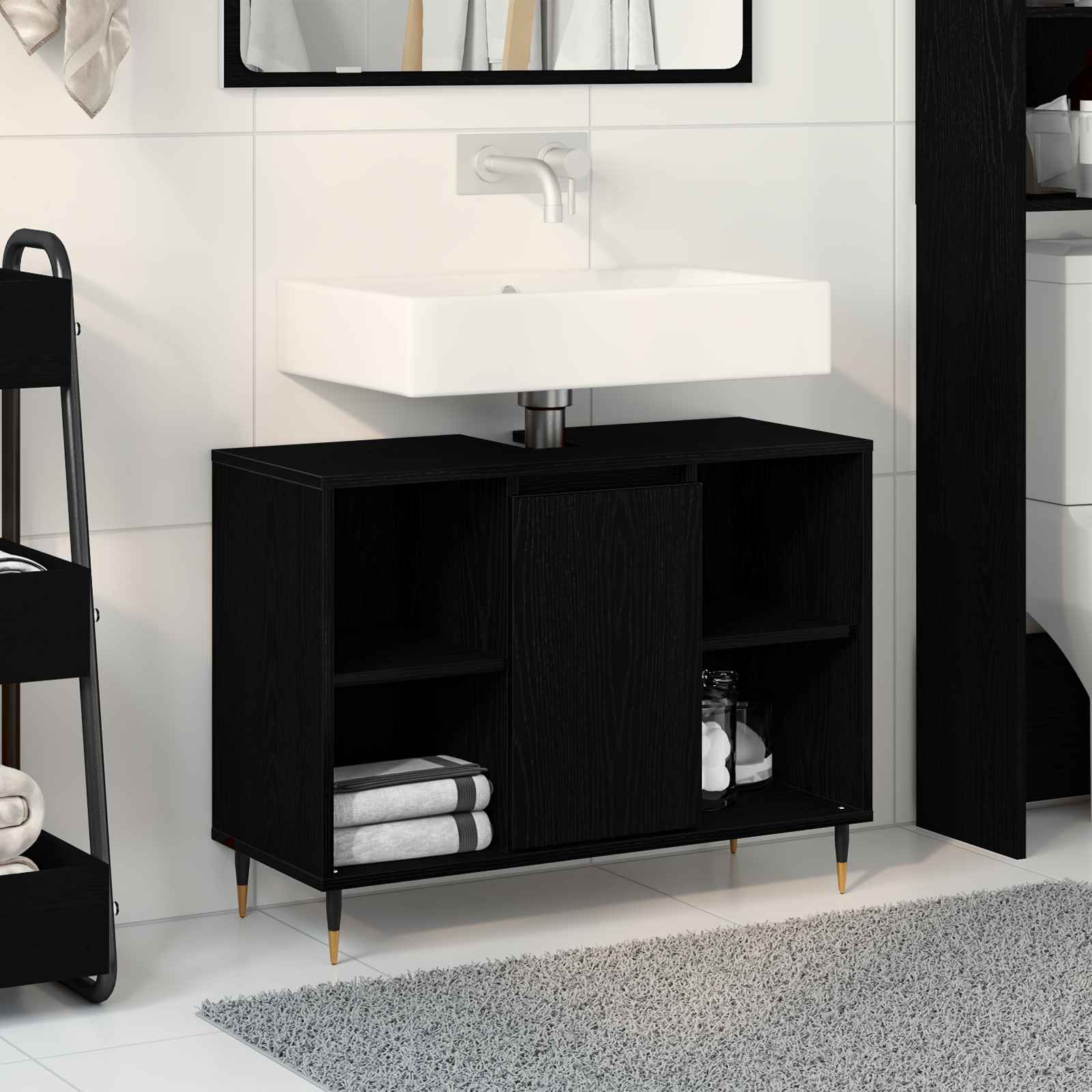 Kommode Schwarze Eiche Holzwerkstoff Mittel