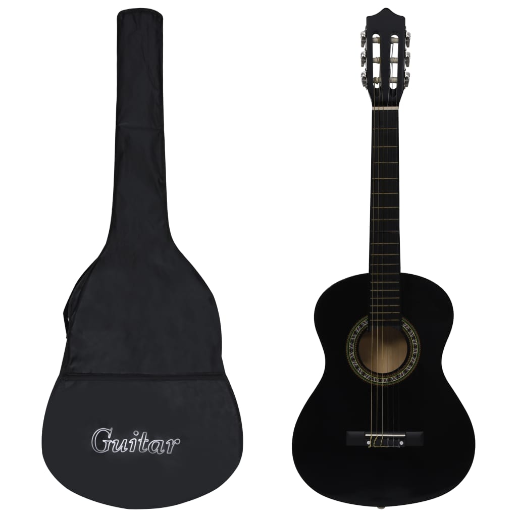 8-tlg. Klassikgitarren-Set für Anfänger Schwarz 1/2 34"