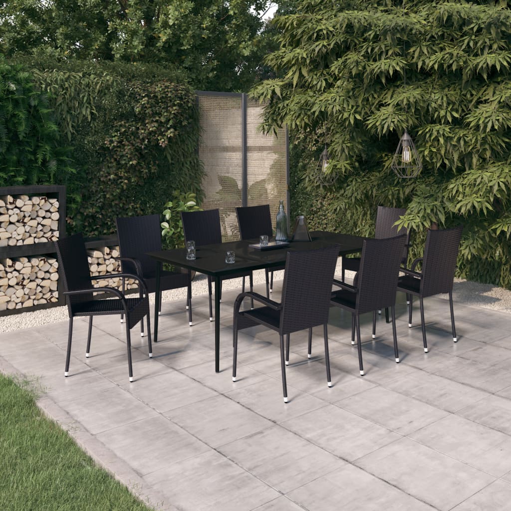 9-tlg. Garten-Essgruppe Schwarz 9-tlg. Garten-Essgruppe Schwarz