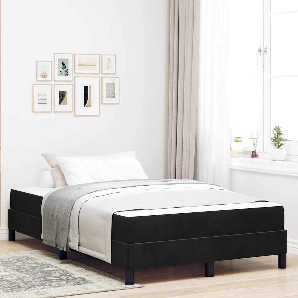 Boxspringbett mit Matratze Schwarz 120 x 200 cm Samt