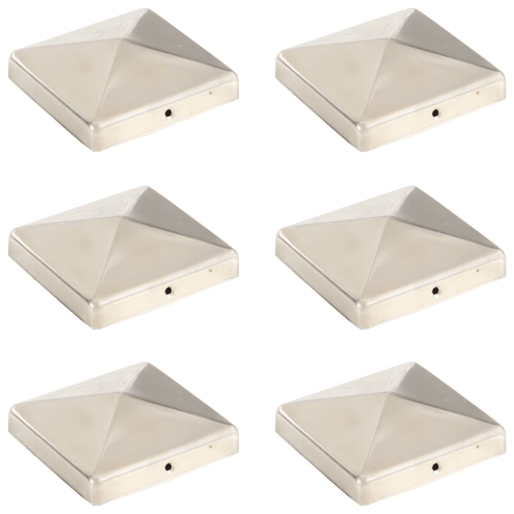 Pfostenkappen 6 Stk. Pyramide Edelstahl 101 x 101 mm