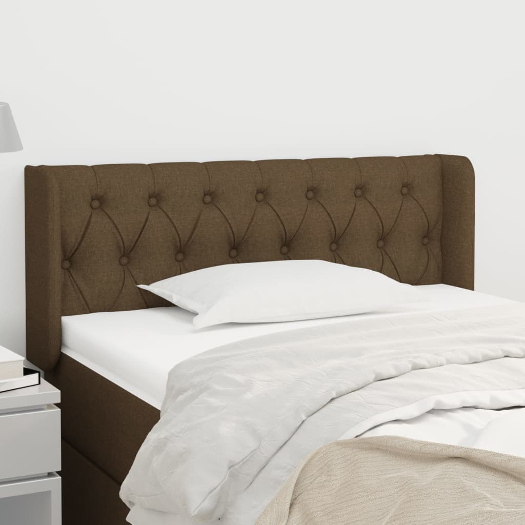 Kopfteil mit Ohren Dunkelbraun 103x16x78/88 cm Stoff