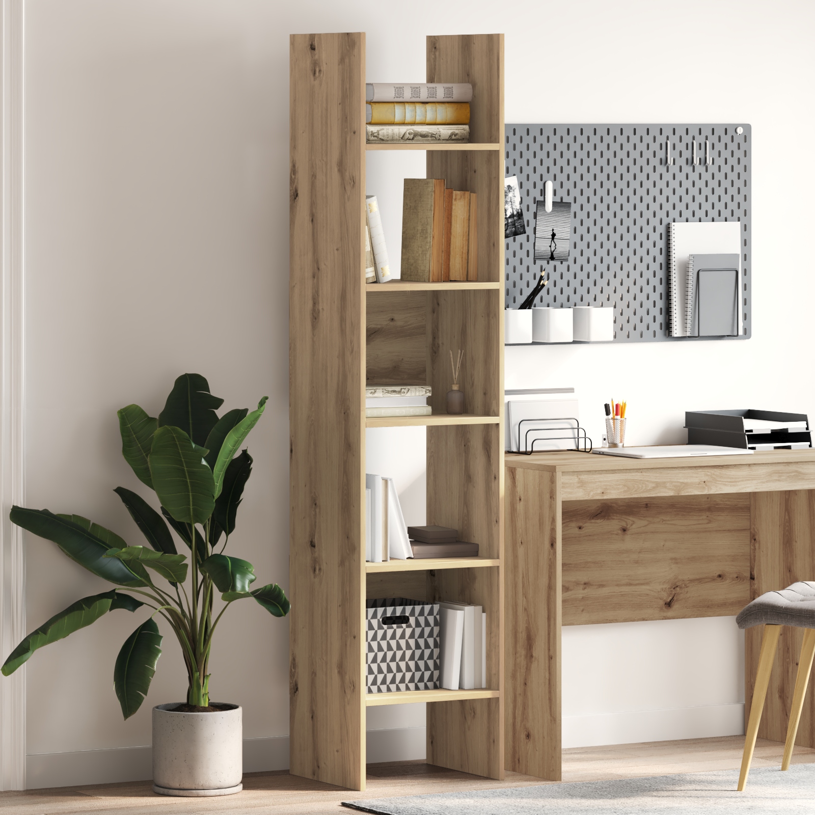 Bücherregal Eiche handwerklich 40 x 35 x 180 cm Holzwerkstoff