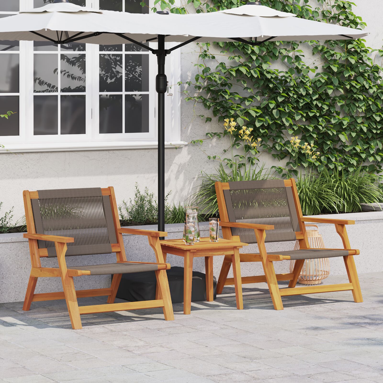 vidaXL Gartenstühle 2 Stück Grau 67x77x73 cm Massivholz Akazie vidaXL Gartenstühle 2 Stück Grau 67x77x73 cm Massivholz Akazie