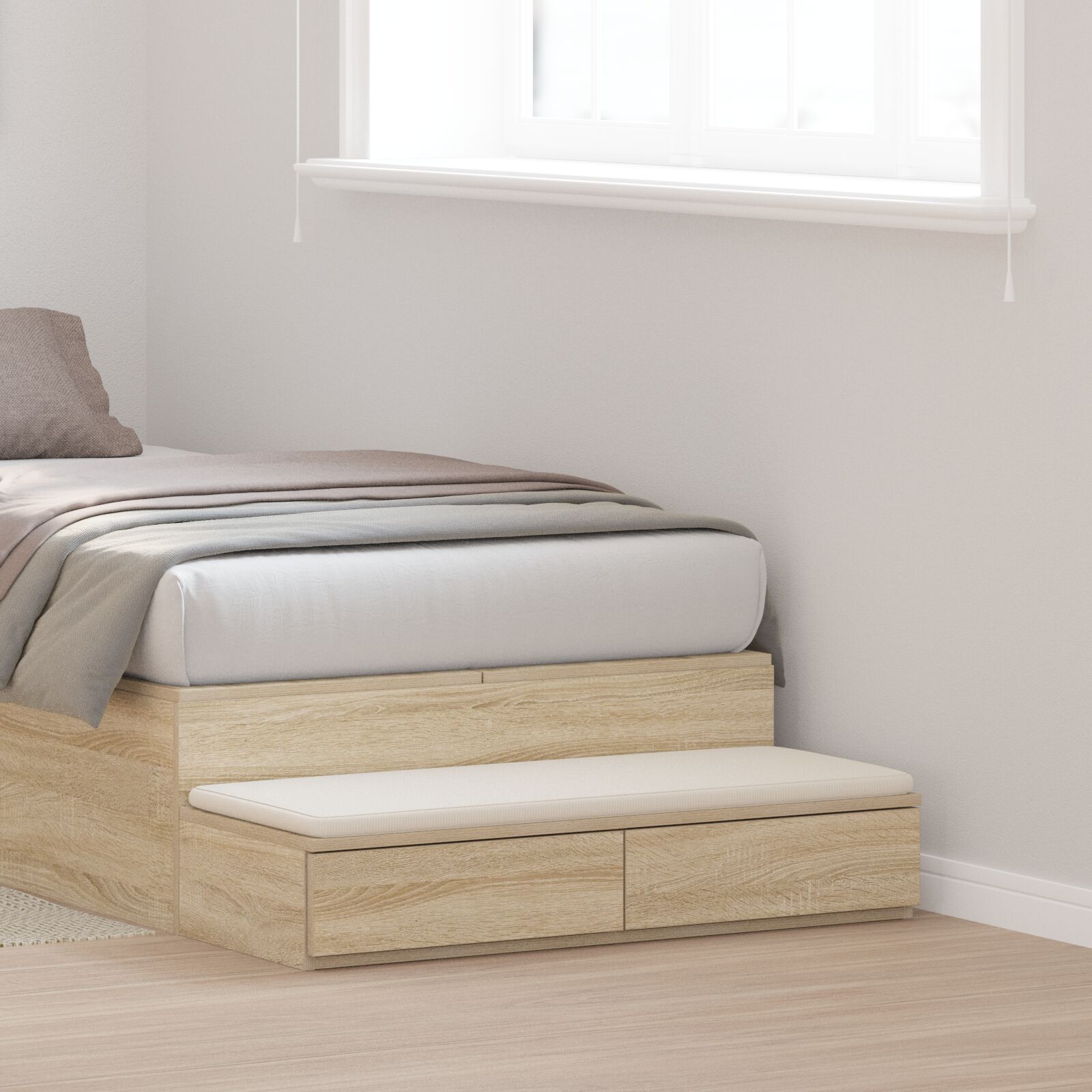 vidaXL Bett-Schubladen Sonoma Eiche 80x36,5x16,5 cm Holzwerkstoff