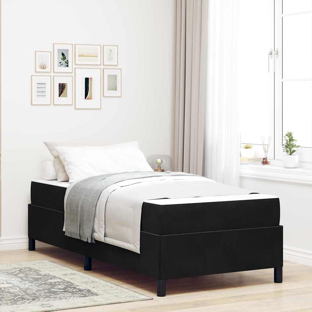 Bettgestell Schwarz und Weiß und Schwarz 100 x 200 cm Samt