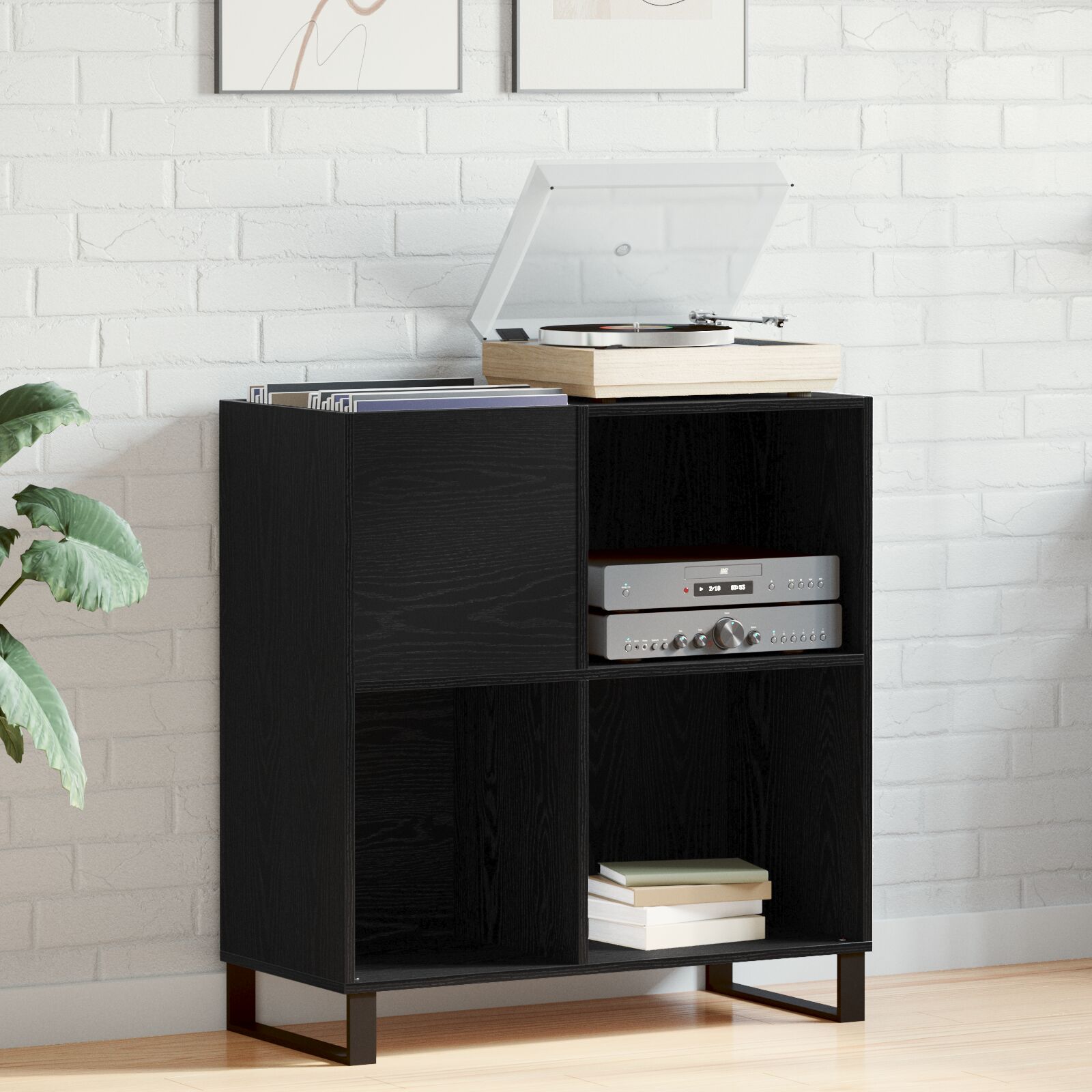 Aufbewahrungsschrank Schwarz Eiche 84,5x38x90 cm Holzwerkstoff