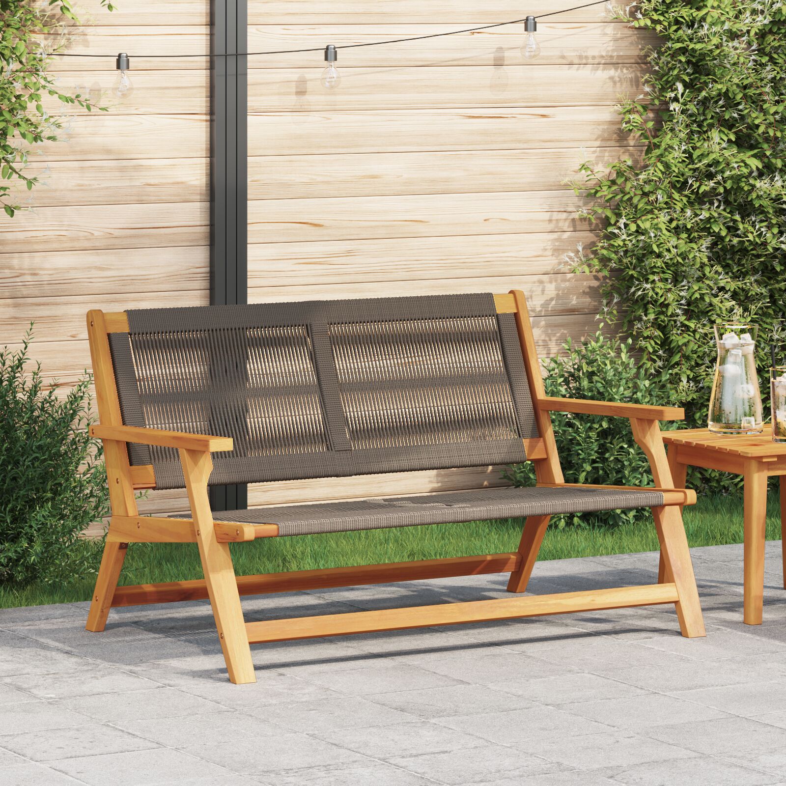 Gartenbank Grau 76x122x73 cm Massivholz Akazie Gartenbank Grau 76x122x73 cm Massivholz Akazie
