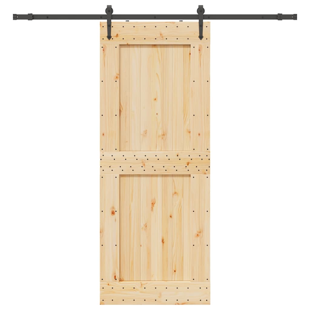 Schiebetür mit Beschlag 90x210 cm Massivholz Kiefer