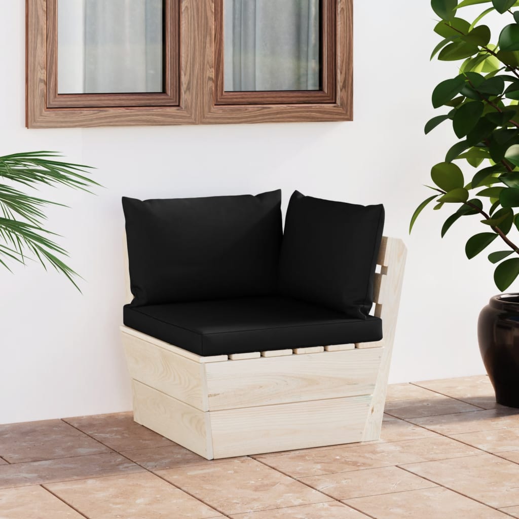 Garten-Paletten-Ecksofa mit Kissen Imprägniertes Fichtenholz Garten-Paletten-Ecksofa mit Kissen Imprägniertes Fichtenholz