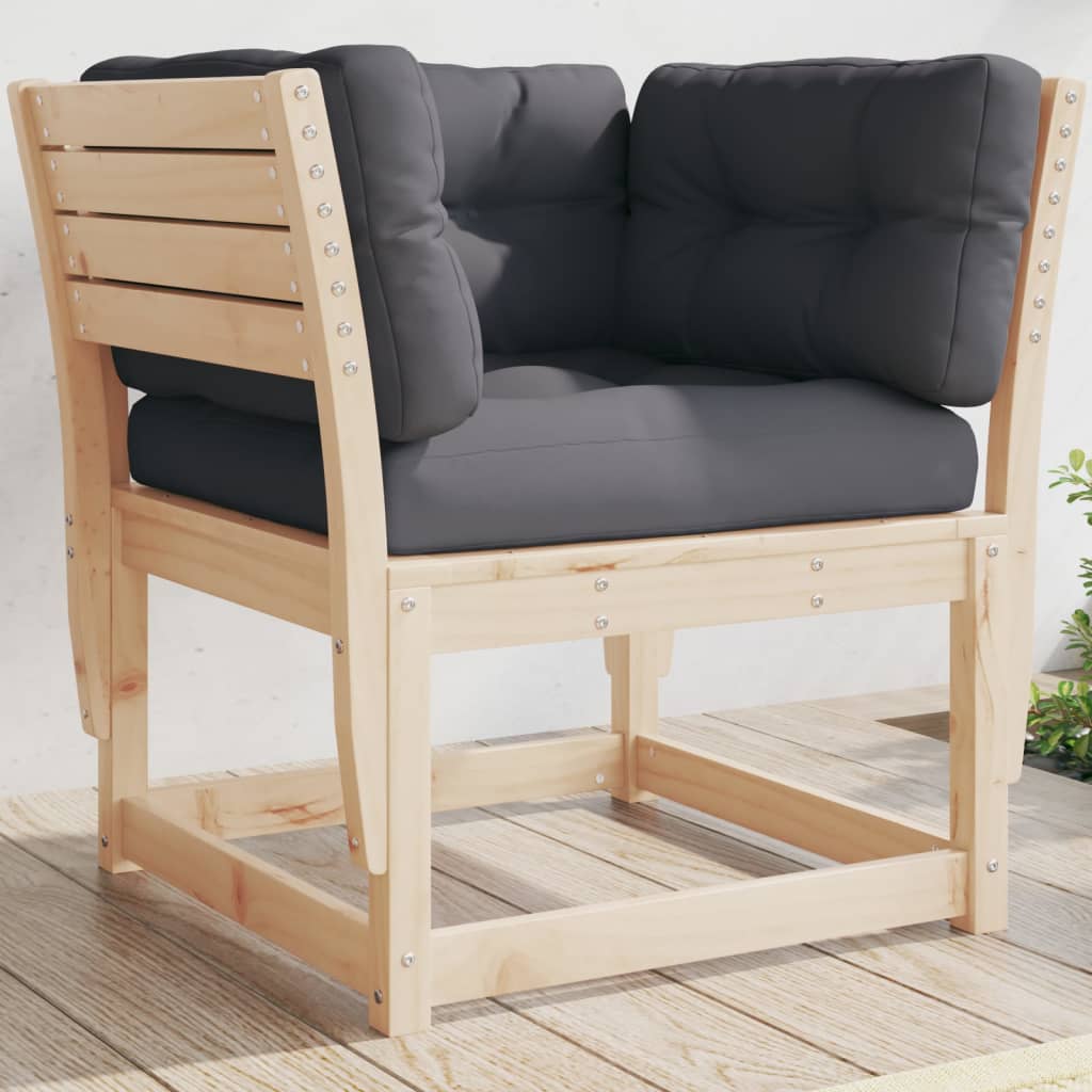 Gartensofa mit Armlehnen und Kissen Massivholz Kiefer Gartensofa mit Armlehnen und Kissen Massivholz Kiefer
