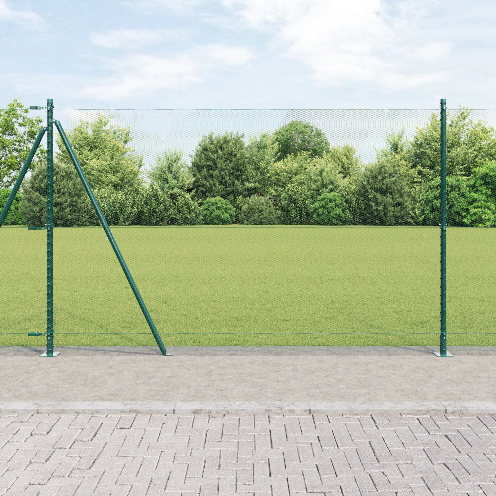 Hexagon-Zaun Grün 1,5x50 m Stahl