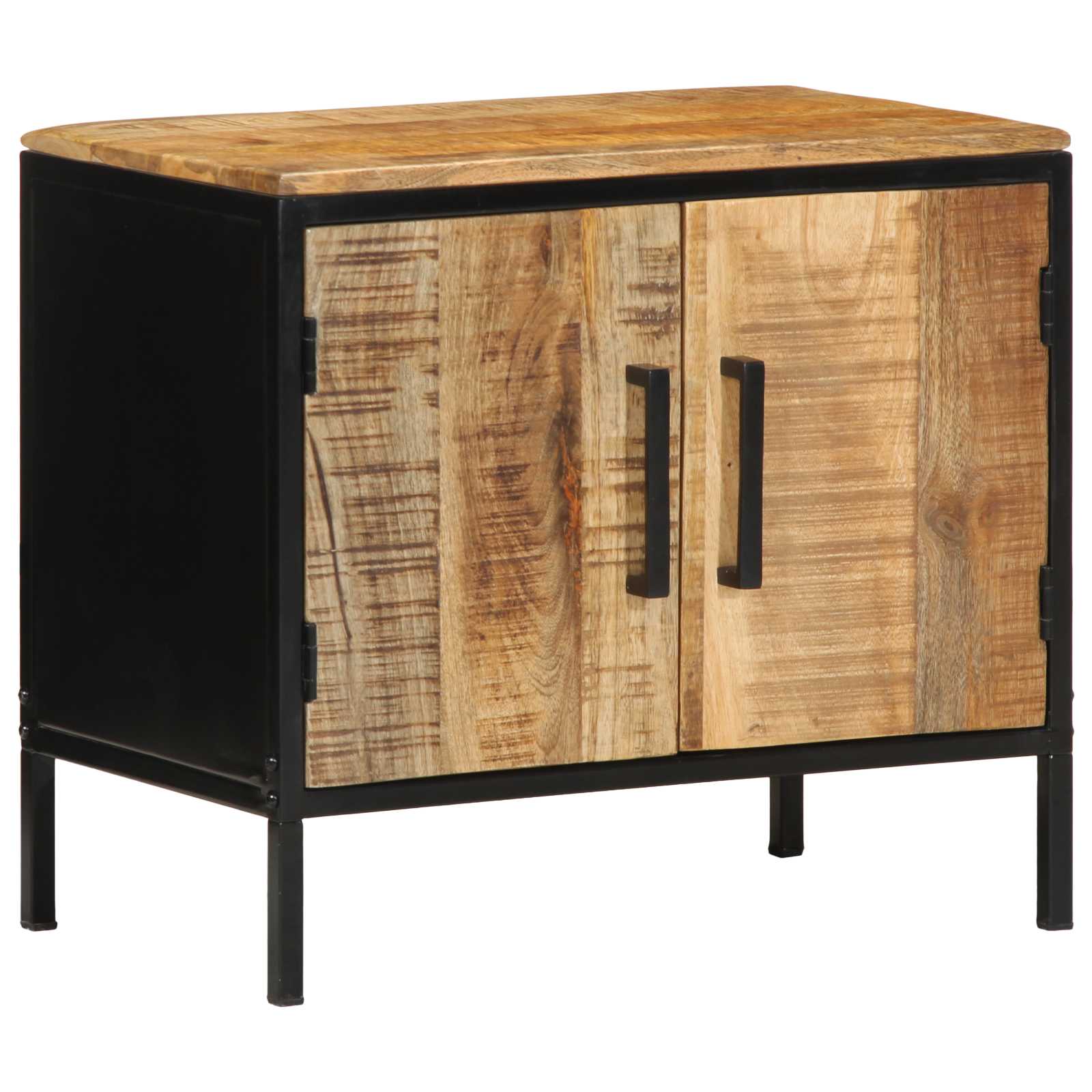 Nachttisch 50x30x45 cm Massivholz Grobes Mango