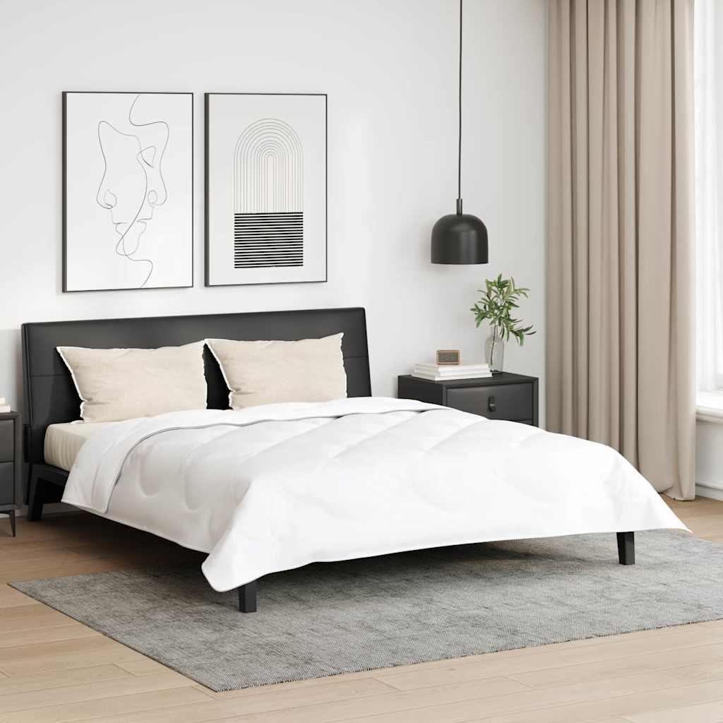 Bettdeckenset mit Kissen 3 pcs Weiß 240 x 220 cm Mikrofaser