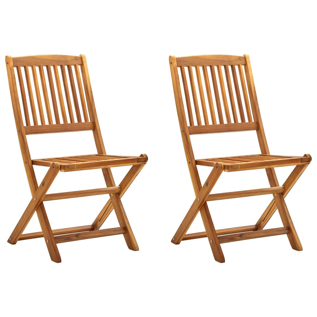 Klappbare Gartenstühle 2 Stk. Massivholz Akazie Klappbare Gartenstühle 2 Stk. Massivholz Akazie
