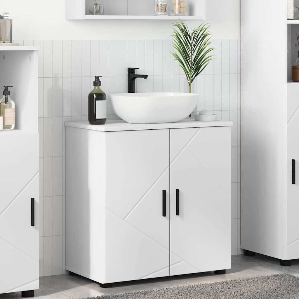Badezimmer Schrank mit Regal Weiß 61 x 35 x 64 cm Holzwerkstoff