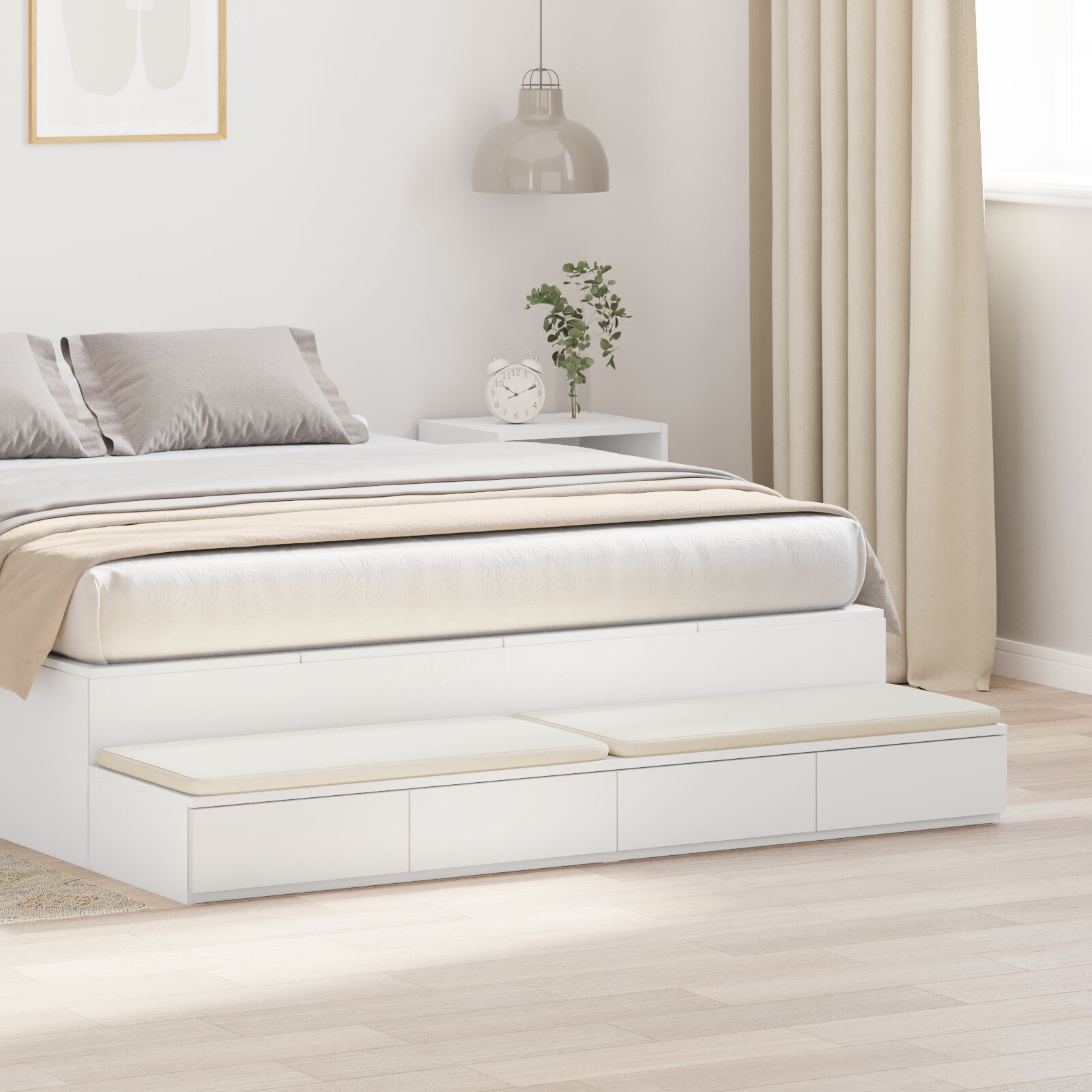 vidaXL Bett-Schublade Weiß 135x36,5x16,5 cm Holzwerkstoff