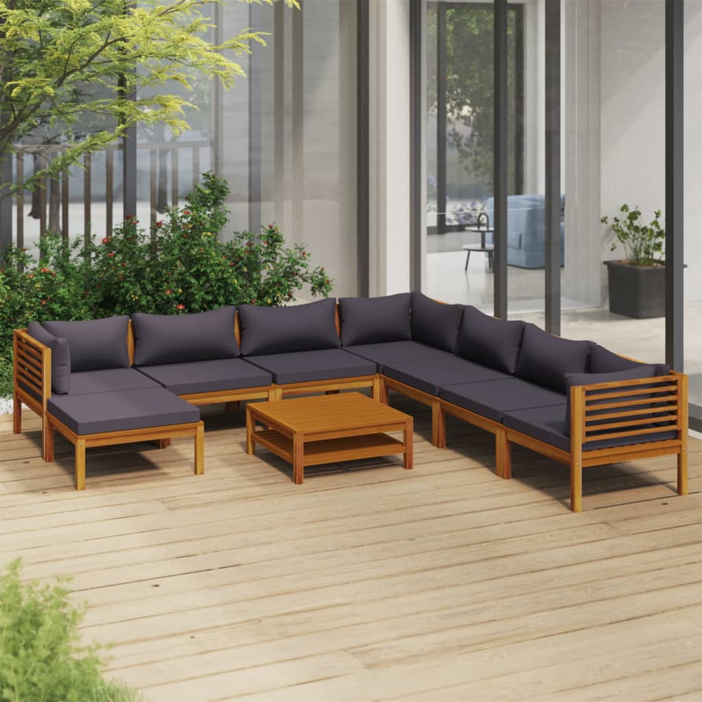 9-tlg. Garten-Lounge-Set mit Auflage Massivholz Akazie 9-tlg. Garten-Lounge-Set mit Auflage Massivholz Akazie