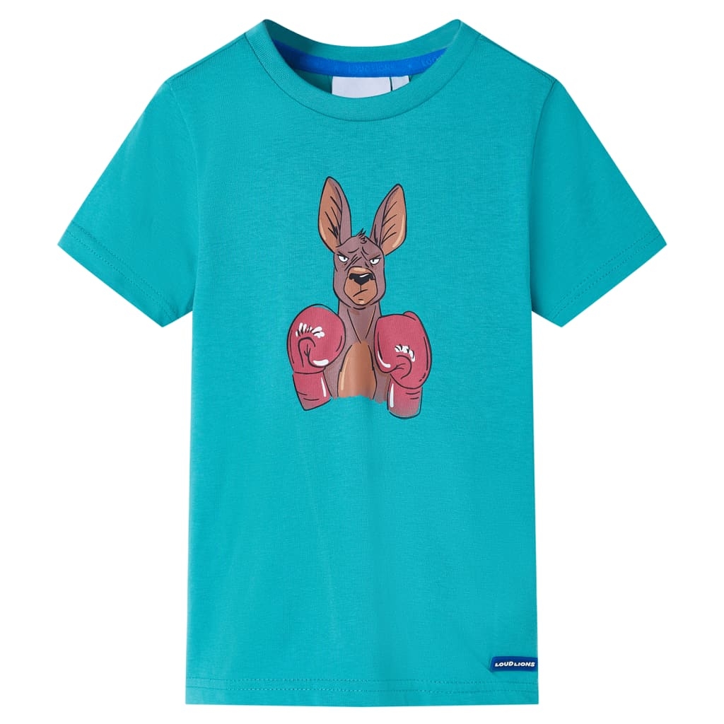 Kinder-Kurzarmshirt Dunkles Minzgrün 128 Kinder-Kurzarmshirt Dunkles Minzgrün 128