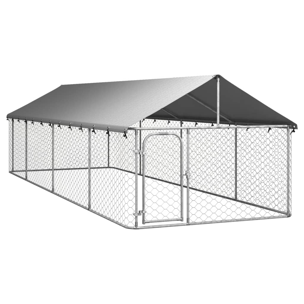 Outdoor-Hundezwinger mit Dach 600x200x150 cm