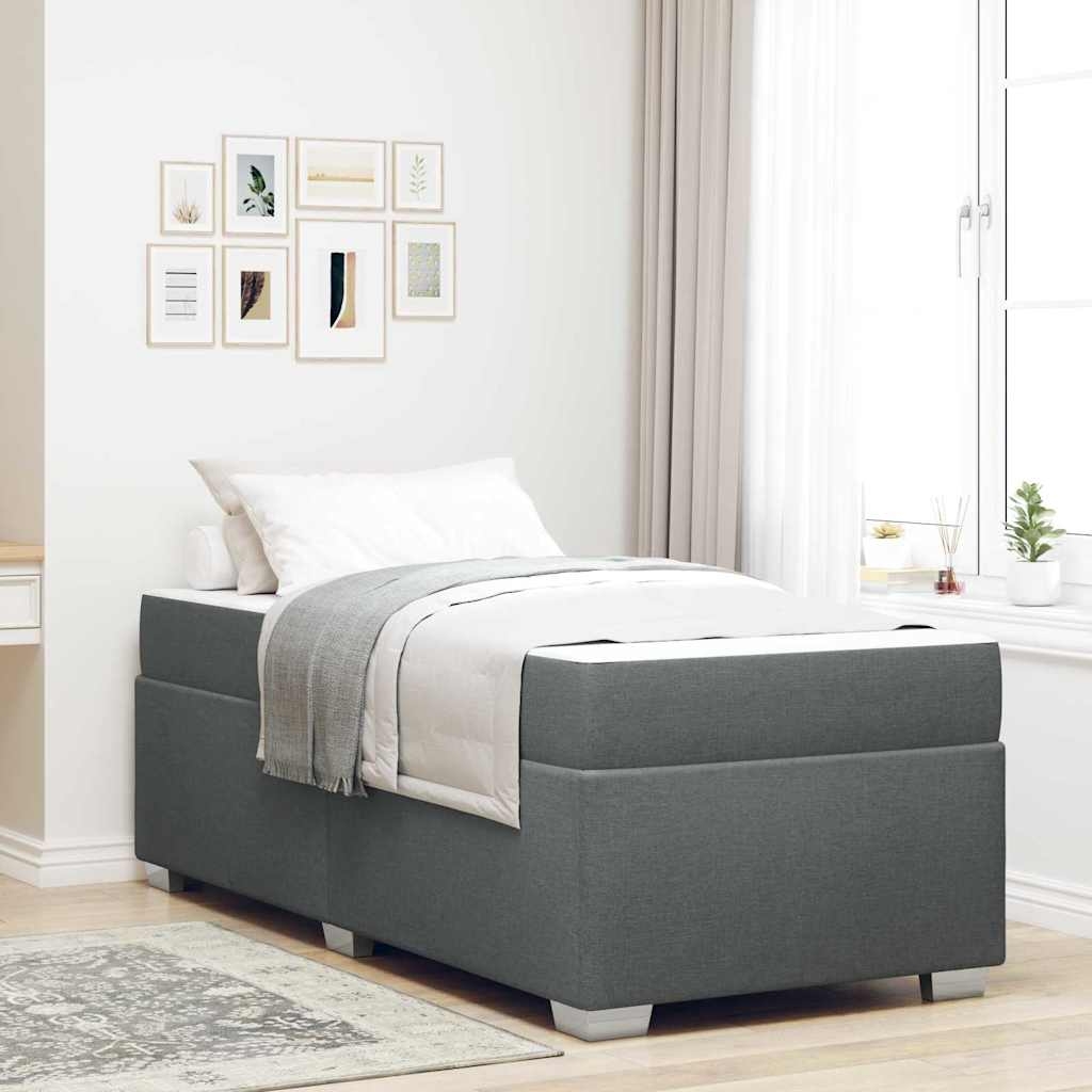 Bettgestell Sonstiges Dunkelgrau 90 x 190 cm Stoff