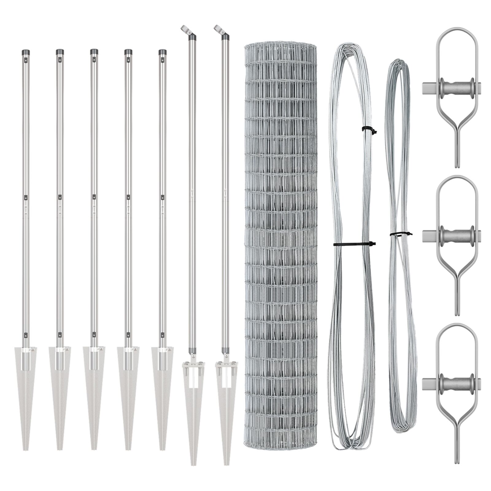 Euro Zaun mit 7 Spießen 1.6x10 m Galvanisierter Stahl
